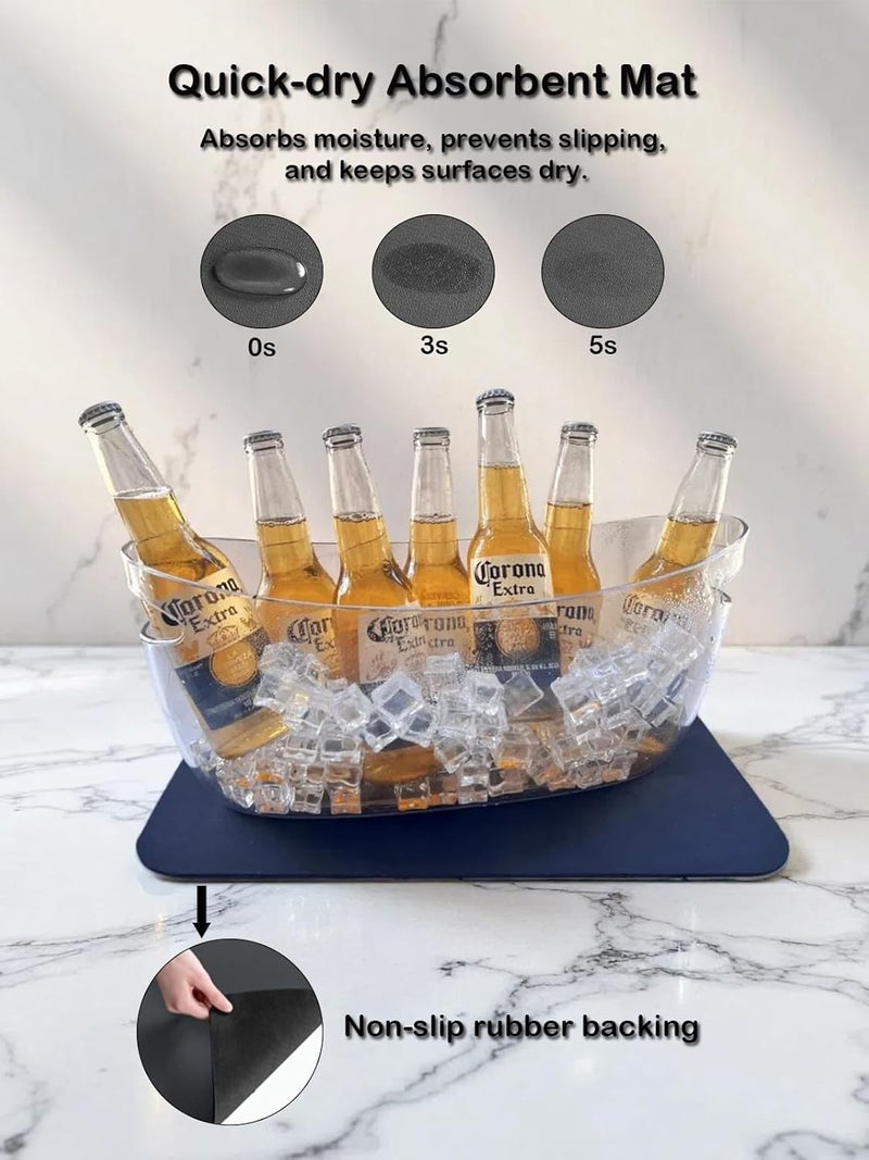 SIUPER 5.5L 16.7x6.4x7.3in Ice Bucket 1PCS with Drying Mat & Scoop for Parties, Mimosa Bar Supplies Beverage Tub for Champagne Beer Sparkling Wine, Acrylic Drink Cooler/Holder Food Grade Boat Shape - Image 3